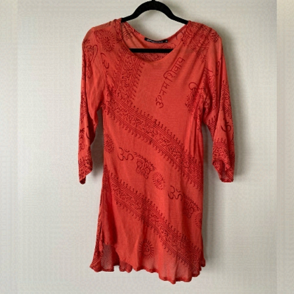 LEOPARDS and Roses orange boho lightweight dress